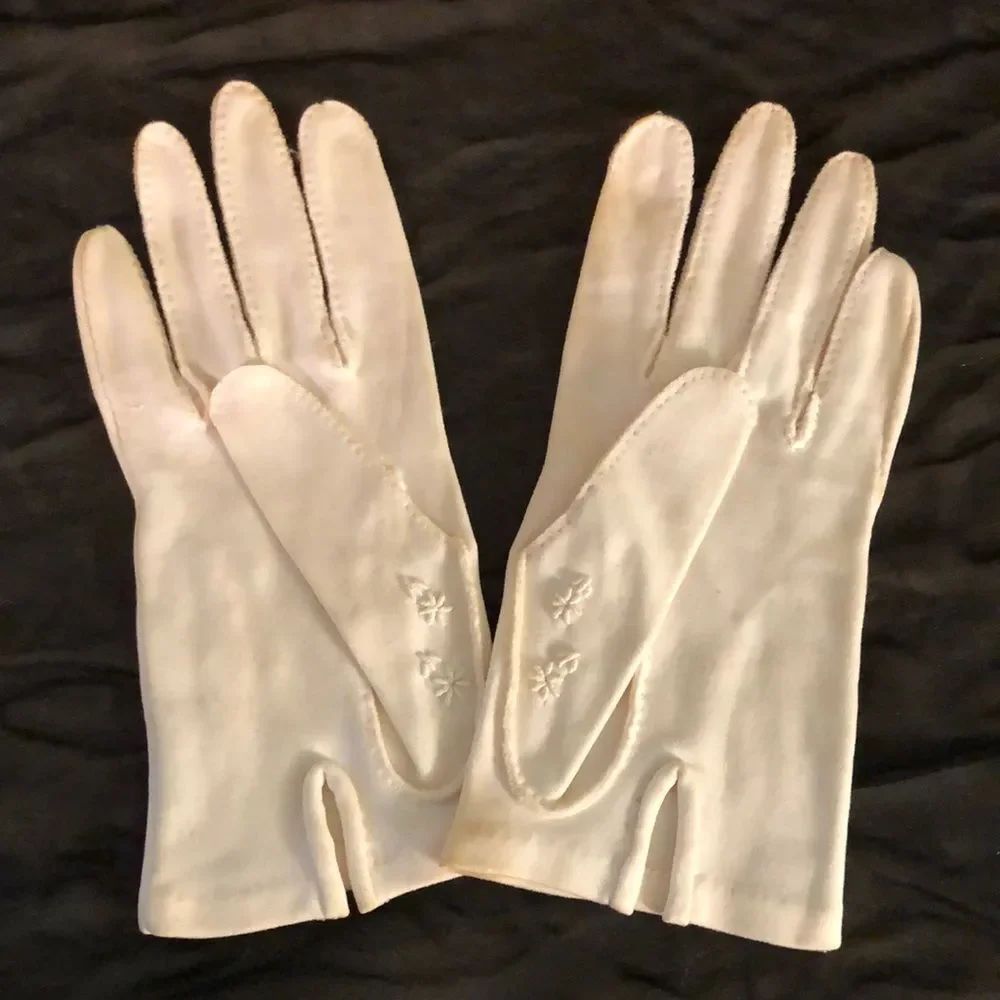 Vintage Gant Madeleine White Ladies Gloves Small